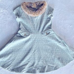 Hope & Henry Snowflake Blue Faux Fur Dress